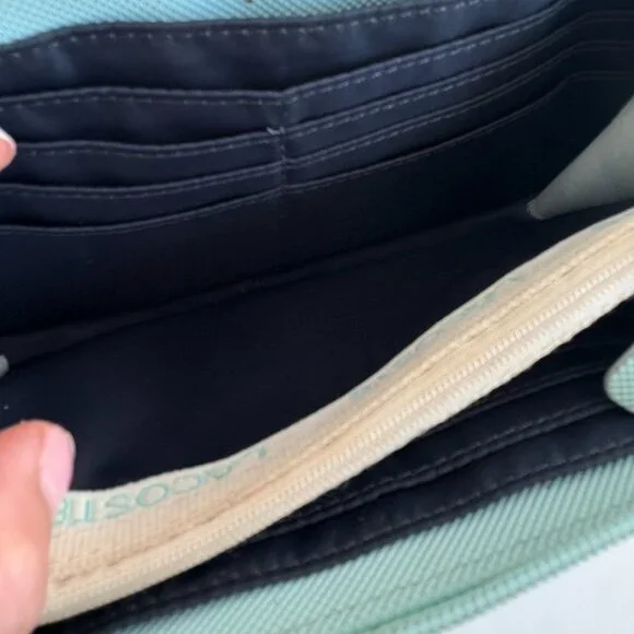 Lacoste Womens Large L.12.12 Concept Billfold Wallet Light Turquoise Blue - Picture 8 of 10
